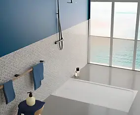 Receveur de douche 90 x 120 cm en céramique, blanc, Villeroy & Boch Slim
