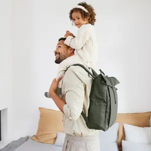 Sac à dos à langer Rolltop Up olive Green Label