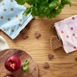 Lot de 2 pochettes pour Snack Happy Rascals Coeur (1 L)