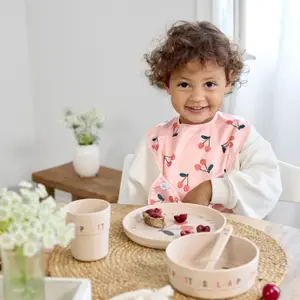 Lot de 2 bavoirs avec poche Happy Fruits Cerise