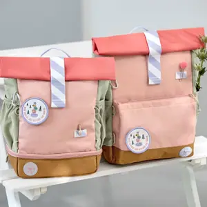 Medium sac à dos enfant Rolltop Sunny Explorer rose
