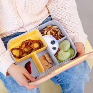 Boîte à gouter Bento Pattern Party rose et lilas