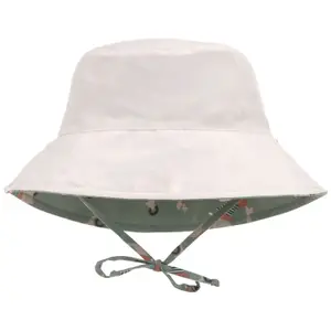 Chapeau réversible anti-UV Scooter et Chien vert (1-3 ans)