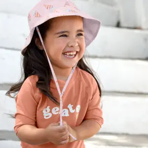 Chapeau réversible anti-UV Ice Cream rose pâle (3-6 mois)