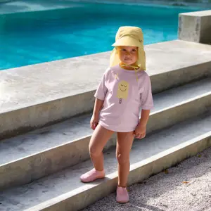 T-shirt anti-UV manches courtes Bâtonnets glacés rose pâle (13-18 mois)