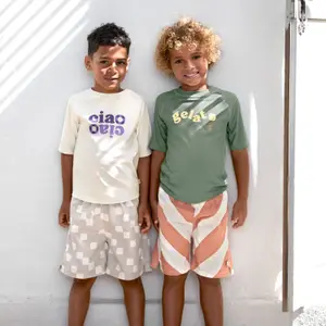 T-shirt anti-UV manches longues violet et sel marin (5-6 ans)