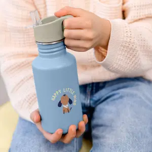 Gourde pour enfant inox Pattern Party bleu et vert (500 ml)
