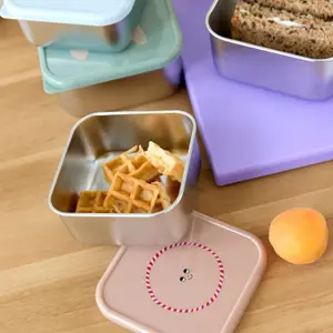 Lot de 3 boîtes à goûter inox Tiny Team Chat