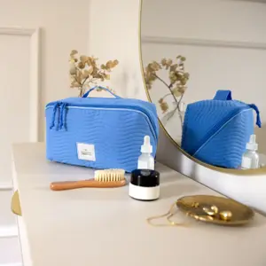 Trousse de toilette Flex coutures à vagues bleu