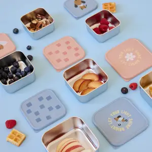 Lot de 3 petites boîtes à goûter inox Pattern Part