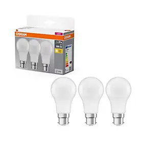 3 ampoules LED B22 806lm blanc chaud 8W Osram