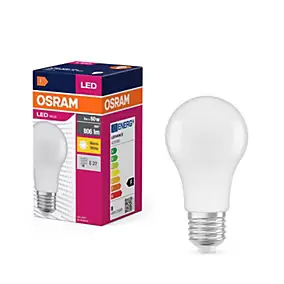 Ampoule LED E27 806lm blanc chaud 8W Osram