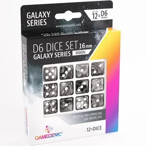 Set de 12 dés D6 16mm Galaxy Series Moon - Gamegenic