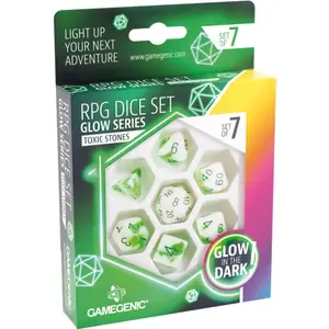 Set de 7 dés RPG Glow Series Toxic Stones - Gamegenic