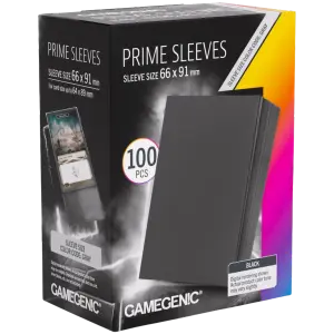 100 Pochettes Prime 66 x 91 mm Noir (nouveau packaging) - Gamegenic