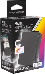100 Pochettes Prime Matte Non-Glare 66 x 91 mm Noir - Gamegenic