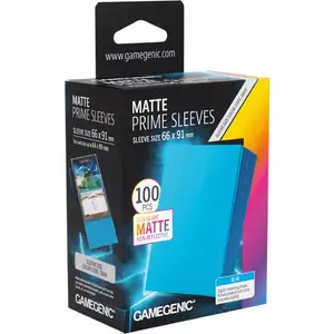 100 Pochettes Prime Matte Non-Glare 66 x 91 mm Bleu (nouveau packaging) - Gamegenic