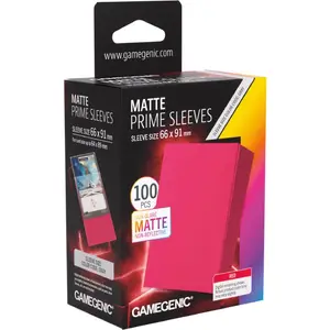 100 Pochettes Prime Matte Non-Glare 66 x 91 mm Rouge (nouveau packaging) - Gamegenic