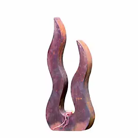 Flamme métal oxyde finition rouillée H.80 cm