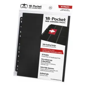 10 pages de classeur 18-Pocket Side-Loading Noir - Ultimate Guard