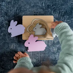 Puzzle en bois Lapin (6 pièces)