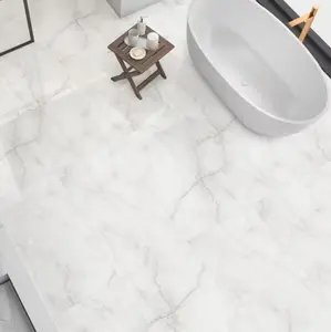 Carrelage de sol intérieur grès cérame poli "Onyx blanc" 60 x 120 cm