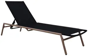 Bain de soleil aluminium imitation bois