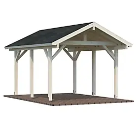 Carport toit plat en bois Palmako Robert 1 voiture 20,1 m²