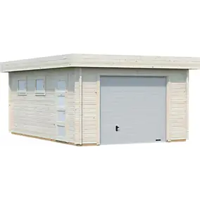 Garage en bois Rasmus avec porte sectionnelle Ep.44mm Palmako 24,5m²