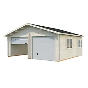 Garage Roger en bois double portes sectionnelles Palmako 36,8 m²
