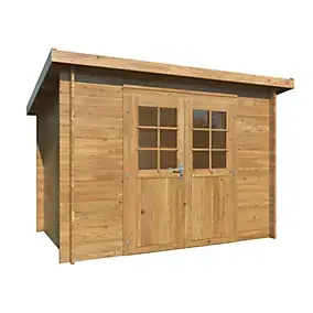 Abri de jardin Palmako Alice en bois traité autoclave marron surface extérieure totale 7m²
