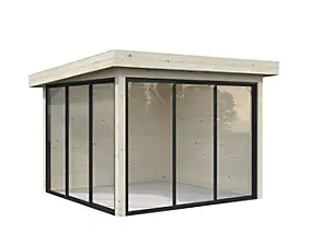 Abri de jardin Palmako Lenna 401 en bois naturel ép.28 mm surface extérieure totale 11,6m²