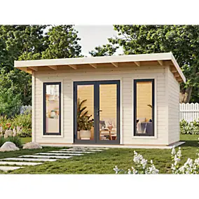 Abri de jardin en bois Aurélia Palmako surface extérieure totale 19.8m²