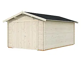 Garage en bois Palmako Danube ép.34mm avec double porte bois 21,8 m²