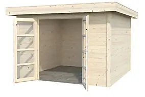 Abri de jardin Volga en bois coloris naturel ép.28 mm surface extérieure 12,21 m²