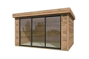 Abri de jardin en bois Scala 2 Lasita Maja surface extérieure totale 12,2m²