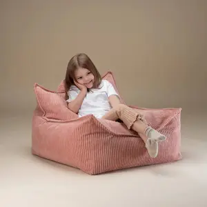 Fauteuil pouf Pink Mousse velours côtelé