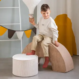 Pouf Marshmallow velours côtelé