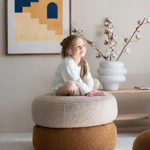 Pouf Ottoman Biscuit molletonné
