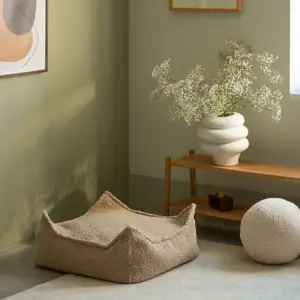 Pouf Ottoman Square Biscuit molletonné