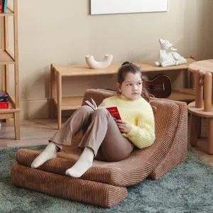 Fauteuil Moon Toffee velours côtelé