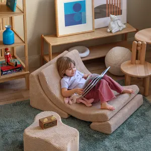 Fauteuil Moon Brown Sugar velours côtelé
