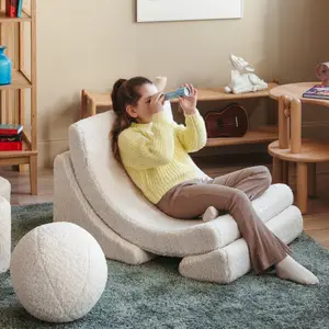 Fauteuil Moon Cream White molletonné