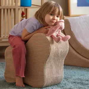 Pouf Cloud Brown Sugar velours côtelé