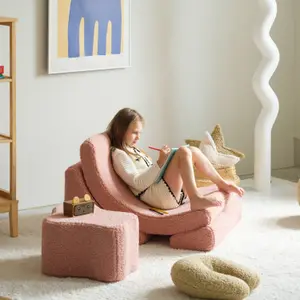 Pouf Cloud Guava Pink molletonné