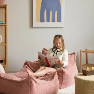 Pouf Ottoman Square Guava Pink molletonné