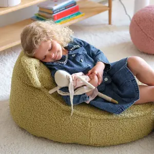 Pouf ours Matcha molletonné