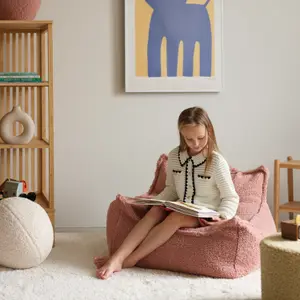 Fauteuil pouf Guava Pink molletonné