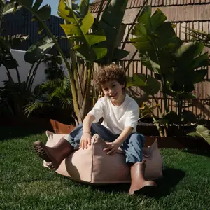 Pouf Ottoman Square Seashell Outdoor