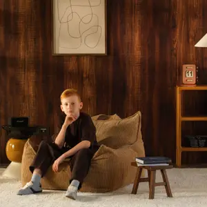 Fauteuil Club Teen Toffee velours côtelé